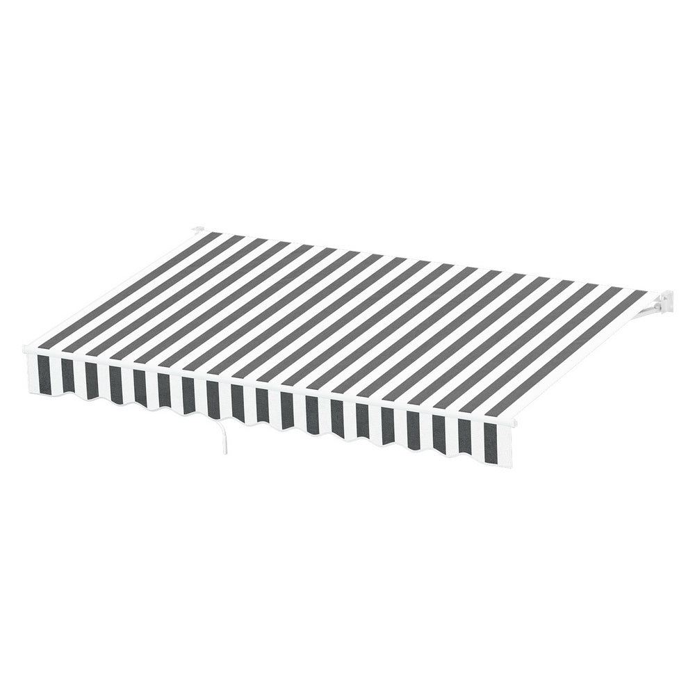 Awnings: Instahut Retractable Folding Arm Awning Manual Sunshade 4Mx3M Grey White
