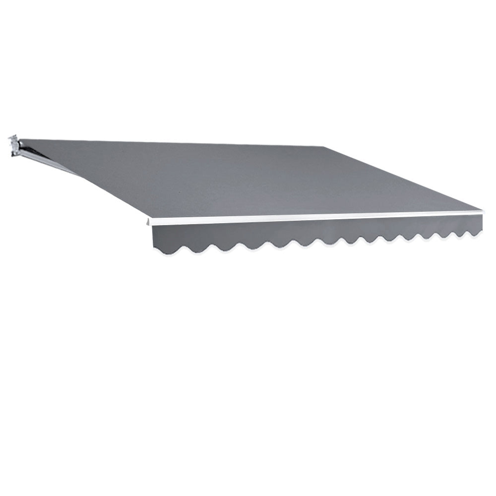 Awnings: Instahut Retractable Folding Arm Awning Manual Sunshade 4Mx3M Pearl Grey