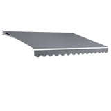 Awnings: Instahut Retractable Folding Arm Awning Manual Sunshade 4Mx3M Pearl Grey