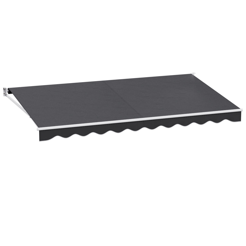 Awnings: Instahut Retractable Folding Arm Awning Manual Sunshade 4.5Mx2.5M Grey
