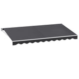 Awnings: Instahut Retractable Folding Arm Awning Manual Sunshade 4.5Mx2.5M Grey