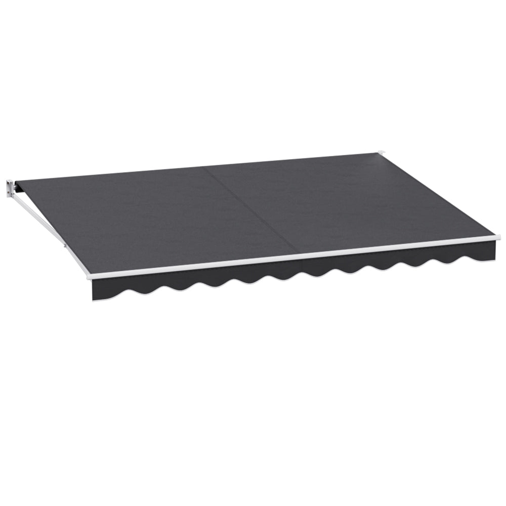 Awnings: Instahut Retractable Folding Arm Awning Manual Sunshade 4.5Mx3M Grey