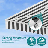 Instahut Retractable Folding Arm Awning Manual Sunshade 4.5Mx3M Grey White