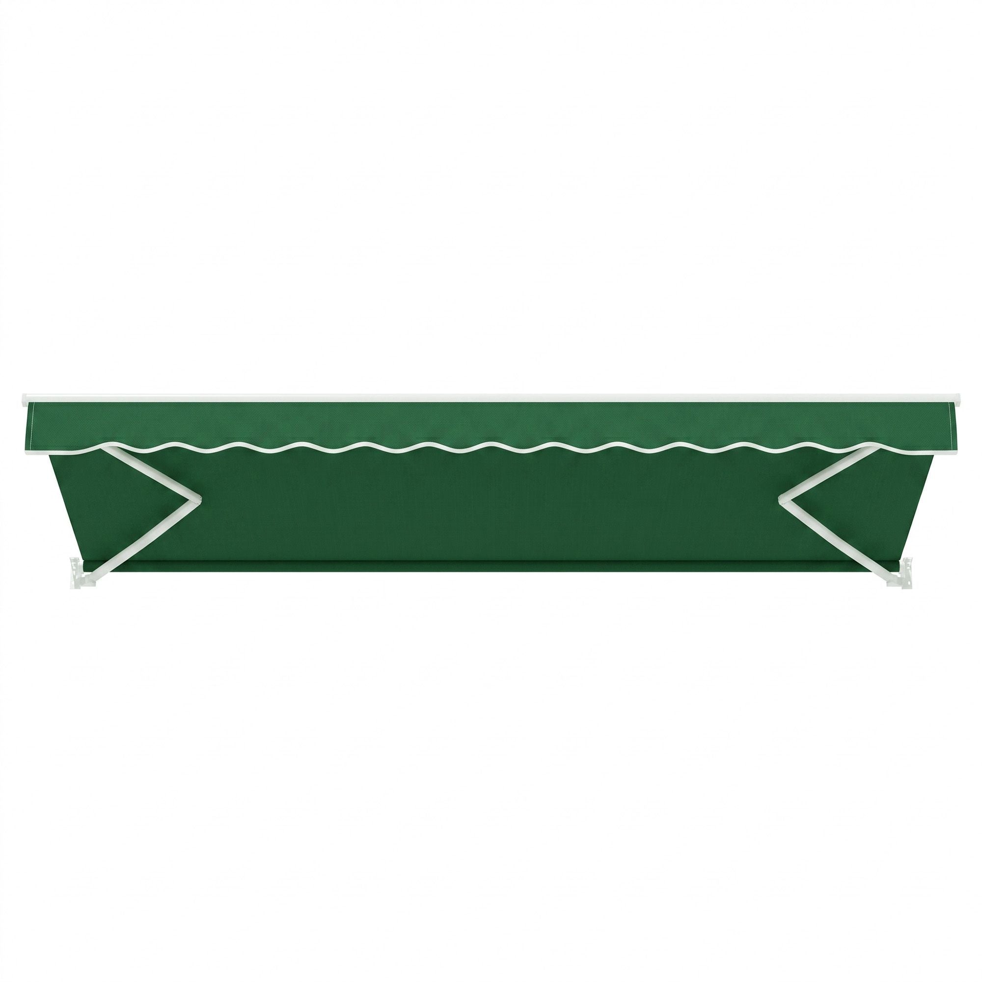 Instahut Retractable Folding Arm Awning Manual Sunshade 5Mx3M Dark Green