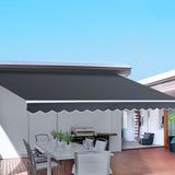 Awnings: Instahut Retractable Folding Arm Awning Manual Sunshade 5Mx3M Grey