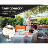 Awnings: Instahut Retractable Folding Arm Awning Manual Sunshade 5Mx3M Grey