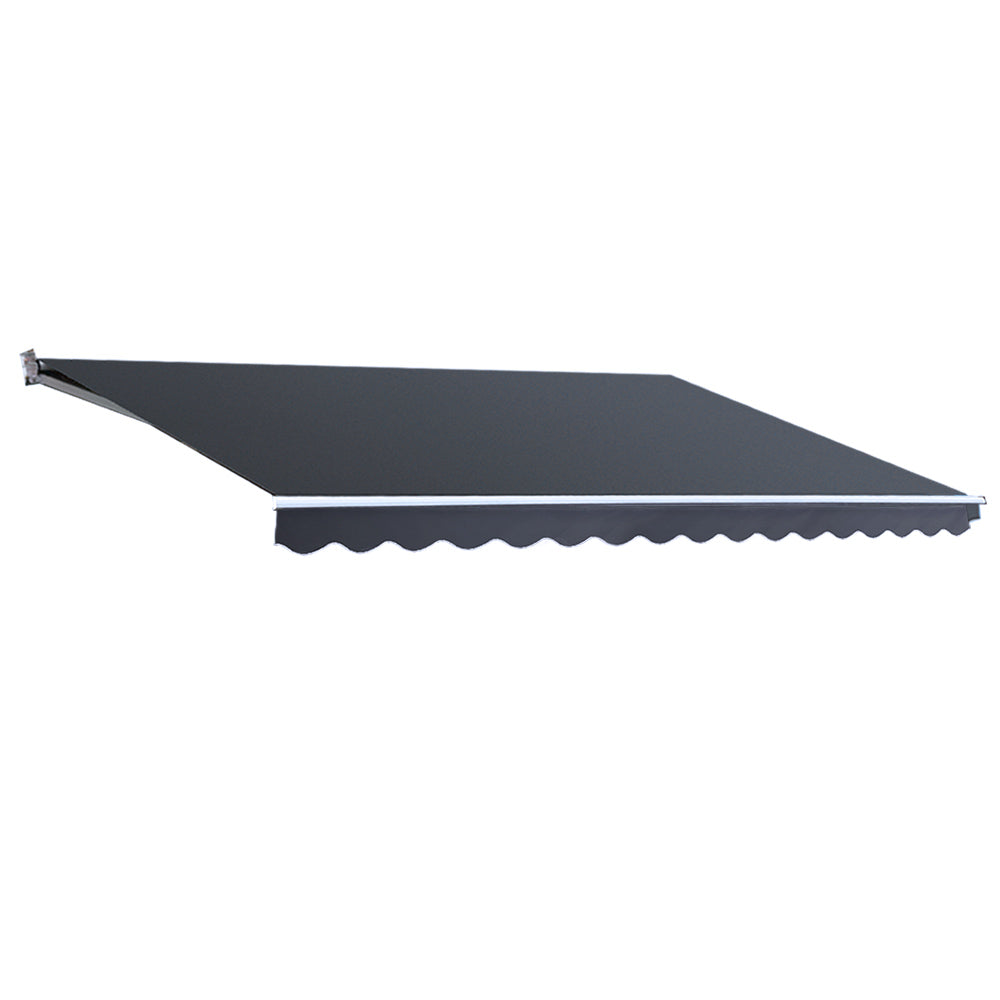 Awnings: Instahut Retractable Folding Arm Awning Manual Sunshade 5Mx3M Grey