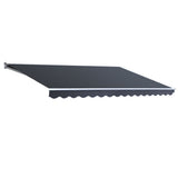 Awnings: Instahut Retractable Folding Arm Awning Manual Sunshade 5Mx3M Grey