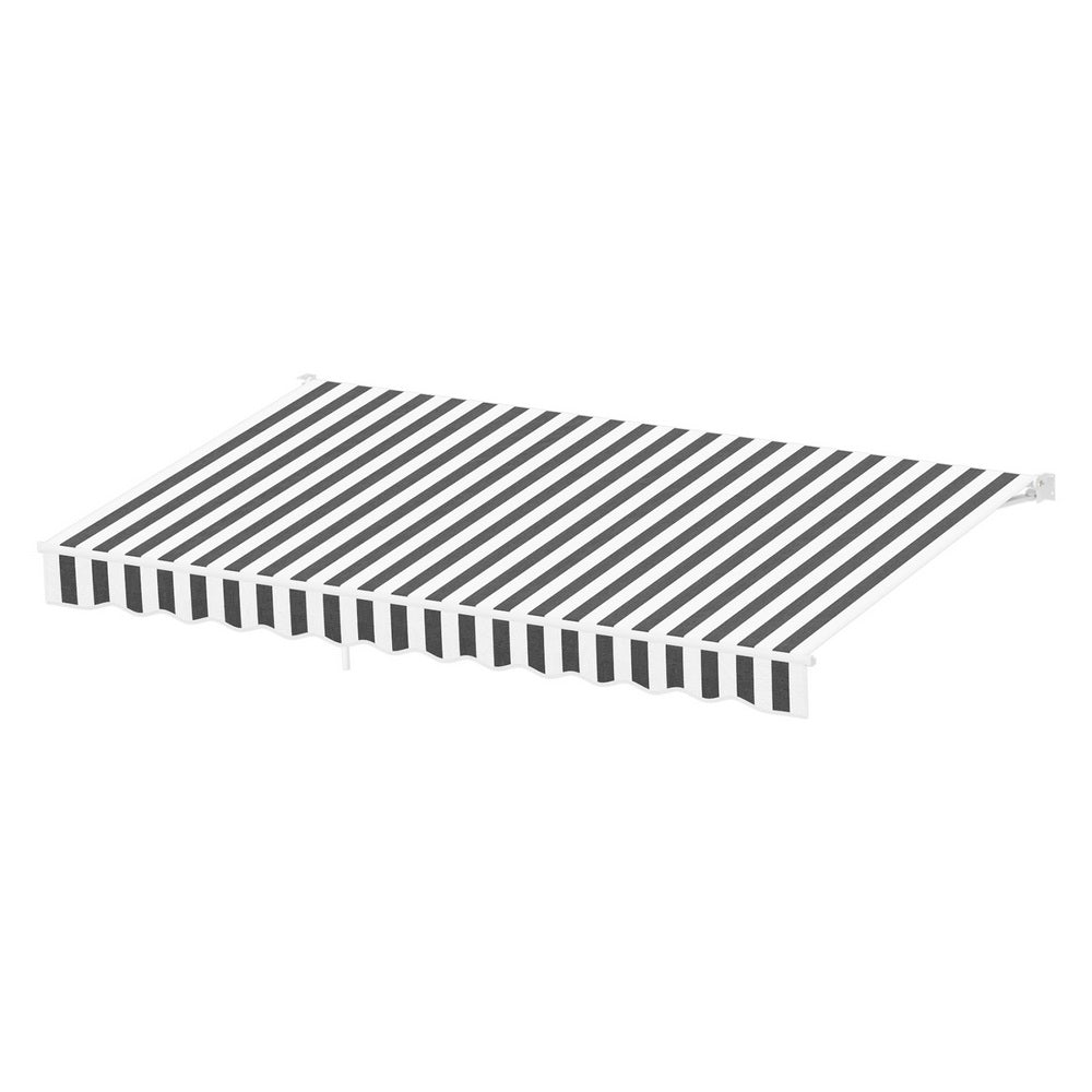 Awnings: Instahut Retractable Folding Arm Awning Manual Sunshade 5Mx3M Grey White