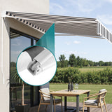 Awnings: Instahut Retractable Folding Arm Awning Manual Sunshade 5Mx3M Grey White