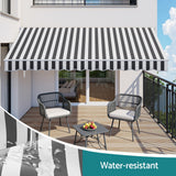 Awnings: Instahut Retractable Folding Arm Awning Manual Sunshade 5Mx3M Grey White