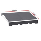 Awnings: Instahut Retractable Folding Arm Awning Motorised Sunshade 2Mx1.5M Grey