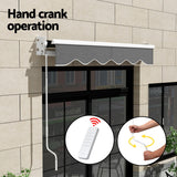 Awnings: Instahut Retractable Folding Arm Awning Motorised Sunshade 2Mx1.5M Grey