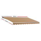 Awnings: Instahut Retractable Folding Arm Awning Motorised Remoter Sunshade 2.5Mx2M Beige