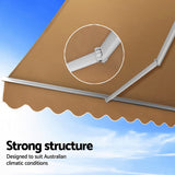 Awnings: Instahut Retractable Folding Arm Awning Motorised Remoter Sunshade 2.5Mx2M Beige