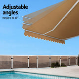Awnings: Instahut Retractable Folding Arm Awning Motorised Remoter Sunshade 2.5Mx2M Beige