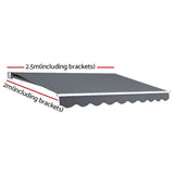 Awnings: Instahut Retractable Folding Arm Awning Motorised Sunshade 2.5Mx2M Grey