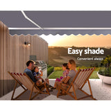 Awnings: Instahut Retractable Folding Arm Awning Motorised Sunshade 2.5Mx2M Grey