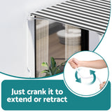 Awnings: Instahut Retractable Folding Arm Awning Motorised Sunshade 2.5Mx2M Grey White