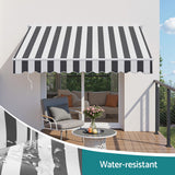Awnings: Instahut Retractable Folding Arm Awning Motorised Sunshade 2.5Mx2M Grey White