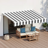 Awnings: Instahut Retractable Folding Arm Awning Motorised Sunshade 2.5Mx2M Grey White