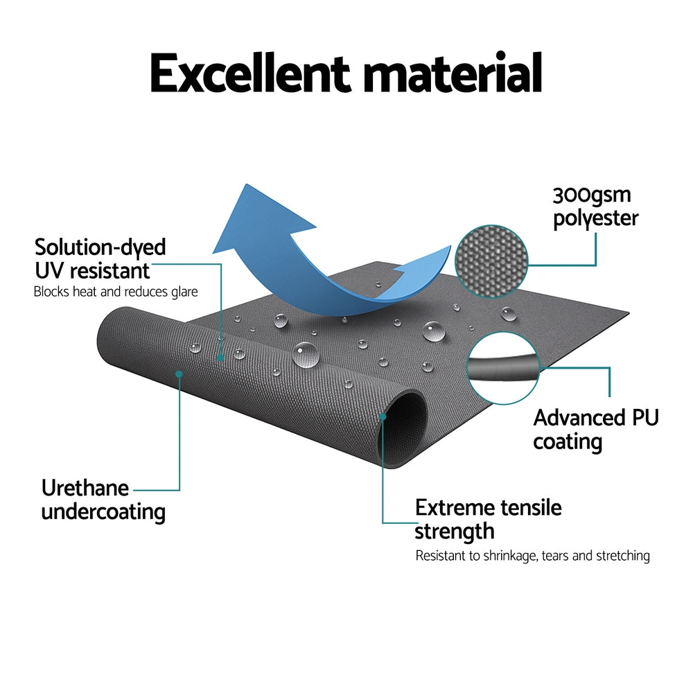 Awnings: Instahut Retractable Folding Arm Awning Motorised Sunshade 3M X 2M Grey