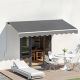 Awnings: Instahut Retractable Folding Arm Awning Motorised Sunshade 3M X 2M Grey