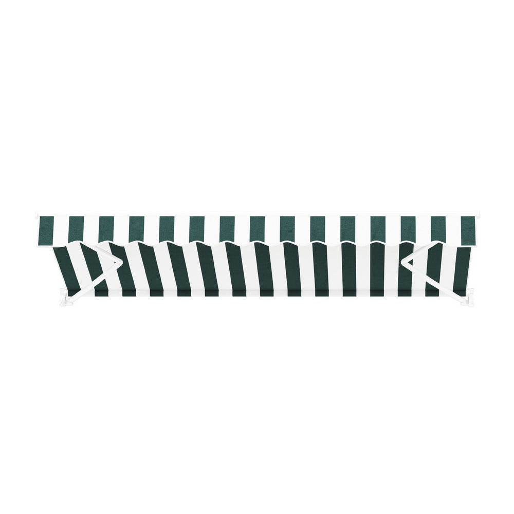 Awnings: Instahut Retractable Folding Arm Awning Motorised Sunshade 3Mx2.5M Green White