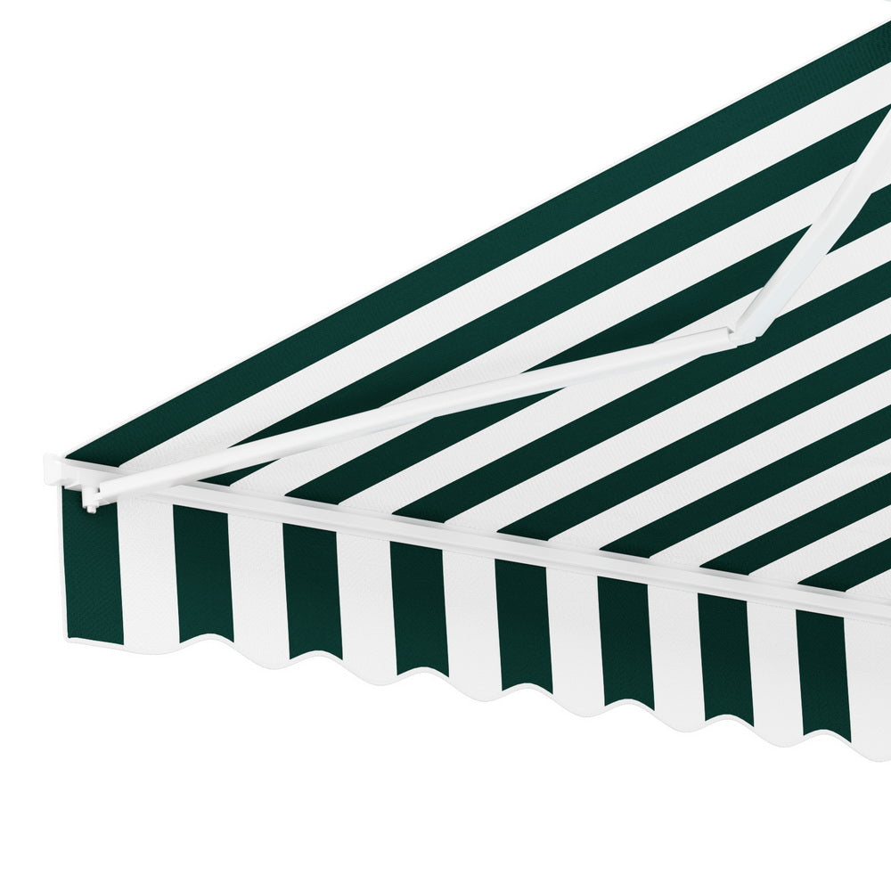 Awnings: Instahut Retractable Folding Arm Awning Motorised Sunshade 3Mx2.5M Green White