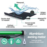 Awnings: Instahut Retractable Folding Arm Awning Motorised Sunshade 3Mx2.5M Grey