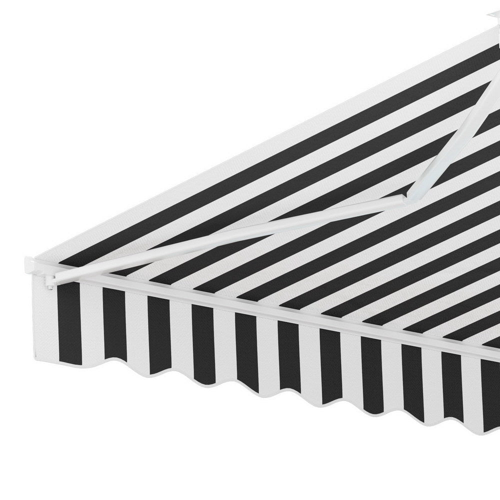 Awnings: Instahut Retractable Folding Arm Awning Motorised Sunshade 3Mx2.5M Grey White