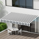 Awnings: Instahut Retractable Folding Arm Awning Motorised Sunshade 3Mx2.5M Grey White
