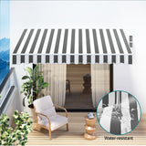Awnings: Instahut Retractable Folding Arm Awning Motorised Sunshade 3Mx2.5M Grey White