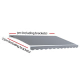 Awnings: Instahut Retractable Folding Arm Awning Motorised Sunshade 3Mx2.5M Pearl Grey