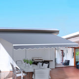 Awnings: Instahut Retractable Folding Arm Awning Motorised Sunshade 3Mx2.5M Pearl Grey