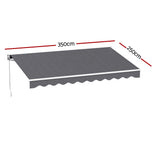 Awnings: Instahut Retractable Folding Arm Awning Motorised Sunshade 3.5M X 2.5M Grey