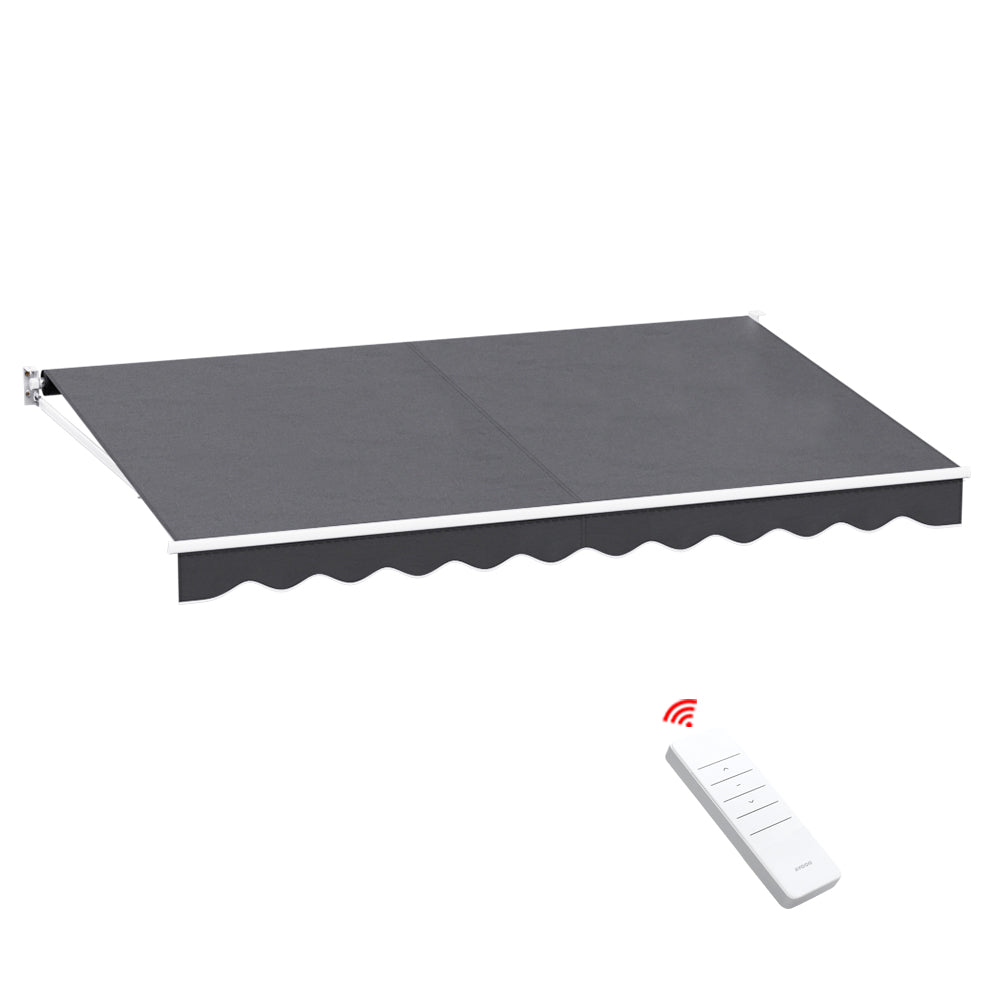 Awnings: Instahut Retractable Folding Arm Awning Motorised Sunshade 4Mx2.5M Grey