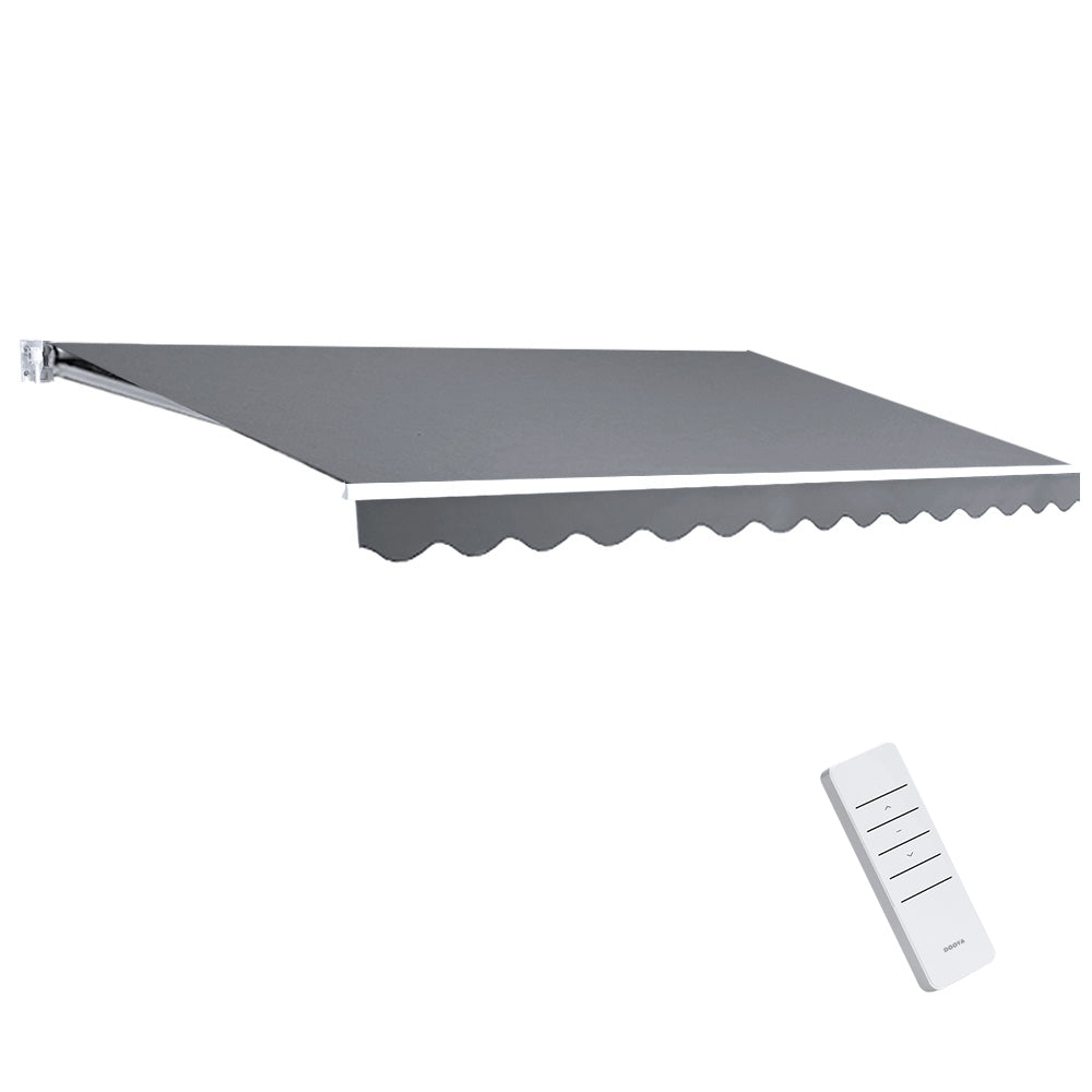 Awnings: Instahut Retractable Folding Arm Awning Motorised Sunshade 4Mx2.5M Pearl Grey