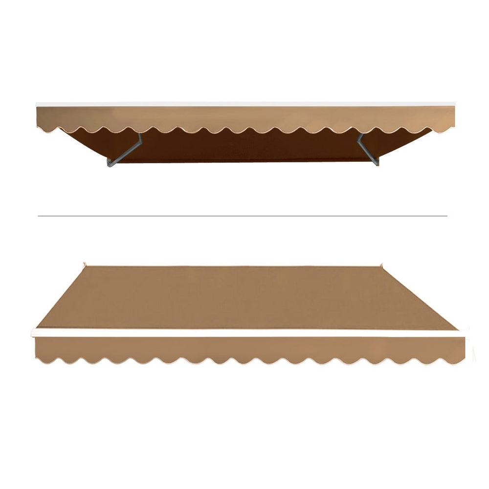 Awnings: Instahut Retractable Folding Arm Awning Motorised Sunshade 4Mx3M Beige