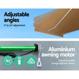Instahut Retractable Folding Arm Awning Motorised Sunshade 4Mx3M Beige