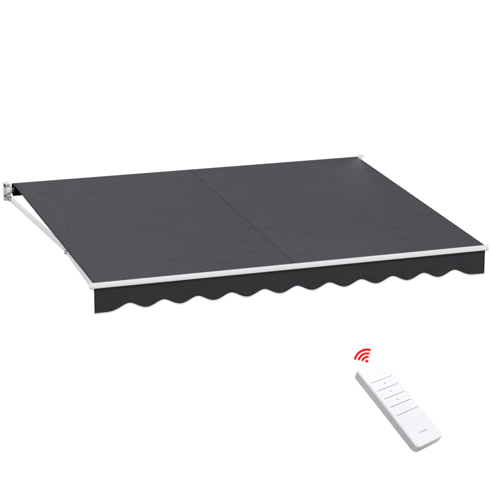Awnings: Instahut Retractable Folding Arm Awning Motorised Sunshade 4Mx3M Grey