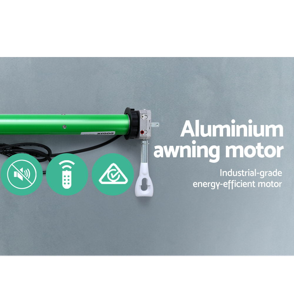 Awnings: Instahut Retractable Folding Arm Awning Motorised Sunshade 4Mx3M Grey