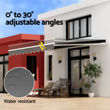 Awnings: Instahut Retractable Folding Arm Awning Motorised Sunshade 4.5Mx2.5M Grey