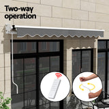 Awnings: Instahut Retractable Folding Arm Awning Motorised Sunshade 4.5Mx2.5M Grey