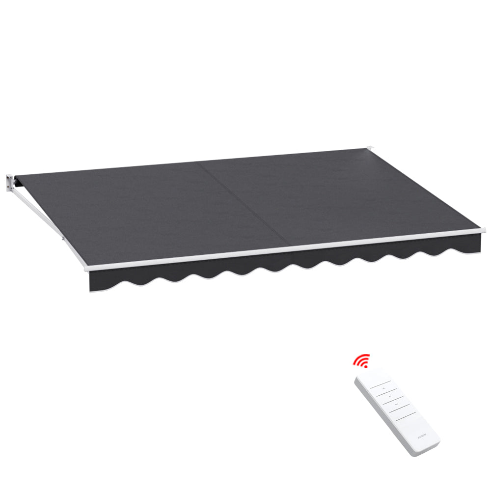 Awnings: Instahut Retractable Folding Arm Awning Motorised Sunshade 4.5Mx3M Grey