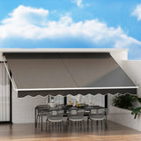 Awnings: Instahut Retractable Folding Arm Awning Motorised Sunshade 4.5Mx3M Grey