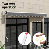 Awnings: Instahut Retractable Folding Arm Awning Motorised Sunshade 4.5Mx3M Grey