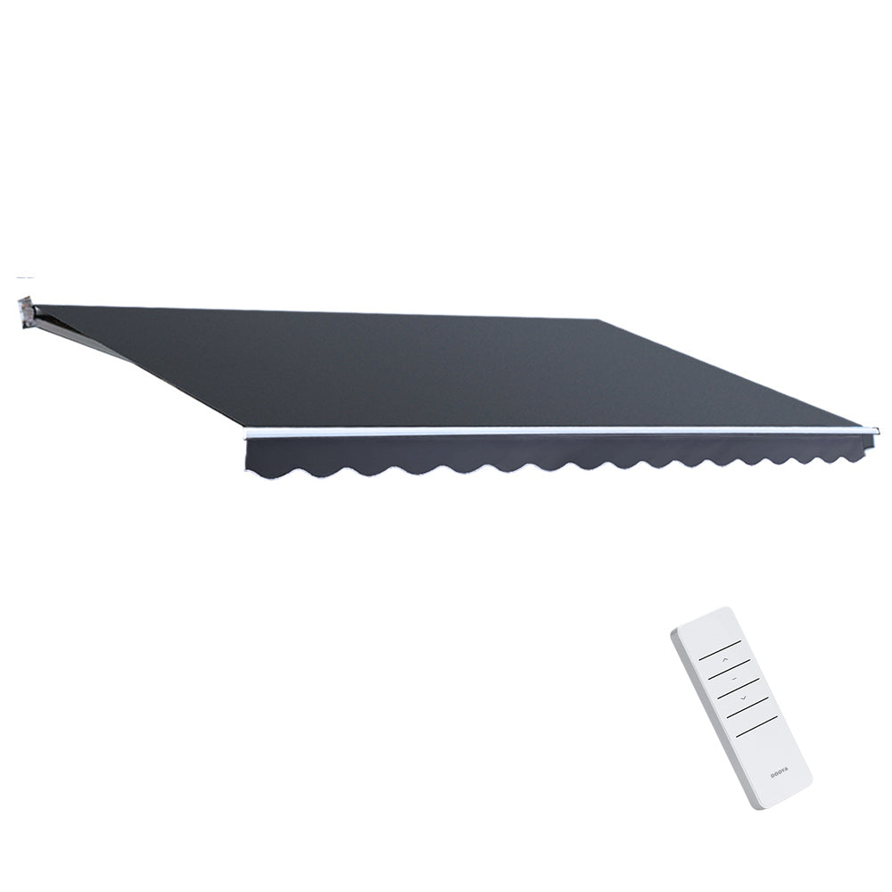 Awnings: Instahut Retractable Folding Arm Awning Motorised Sunshade 5Mx3M Grey