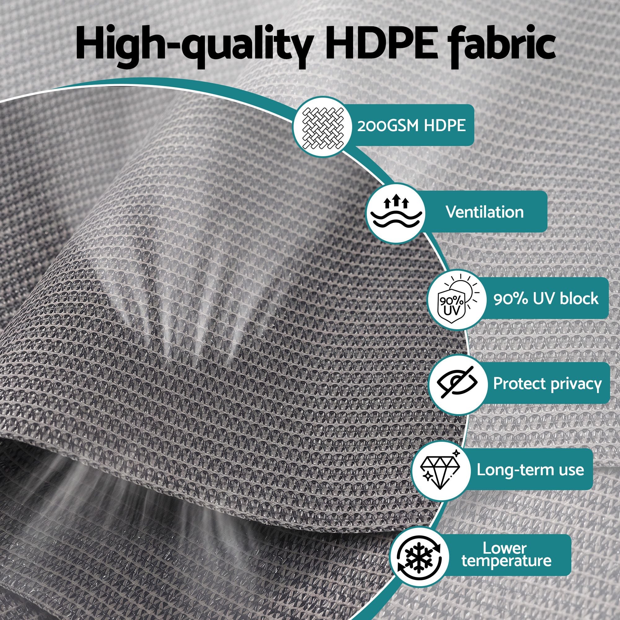 Instahut 3X2.5M HDPE Straight Drop Awning Outdoor Roller Blind Shade Screen Grey