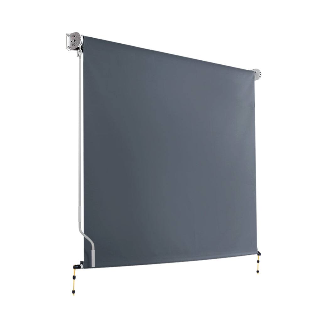 Awnings: Instahut 1.5X2.5M Outdoor Blinds Awning Roll Down Canopy Retractable Outdoor Blinds Window Shade Grey